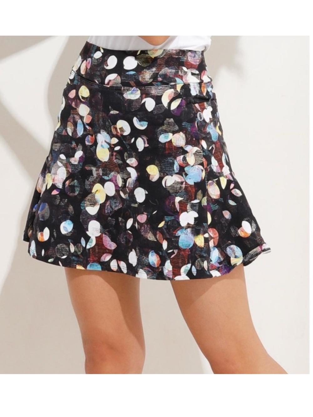 Dona Jo Abstract Multicolor Activewear Tennis Skirt Skort Compression Athletic